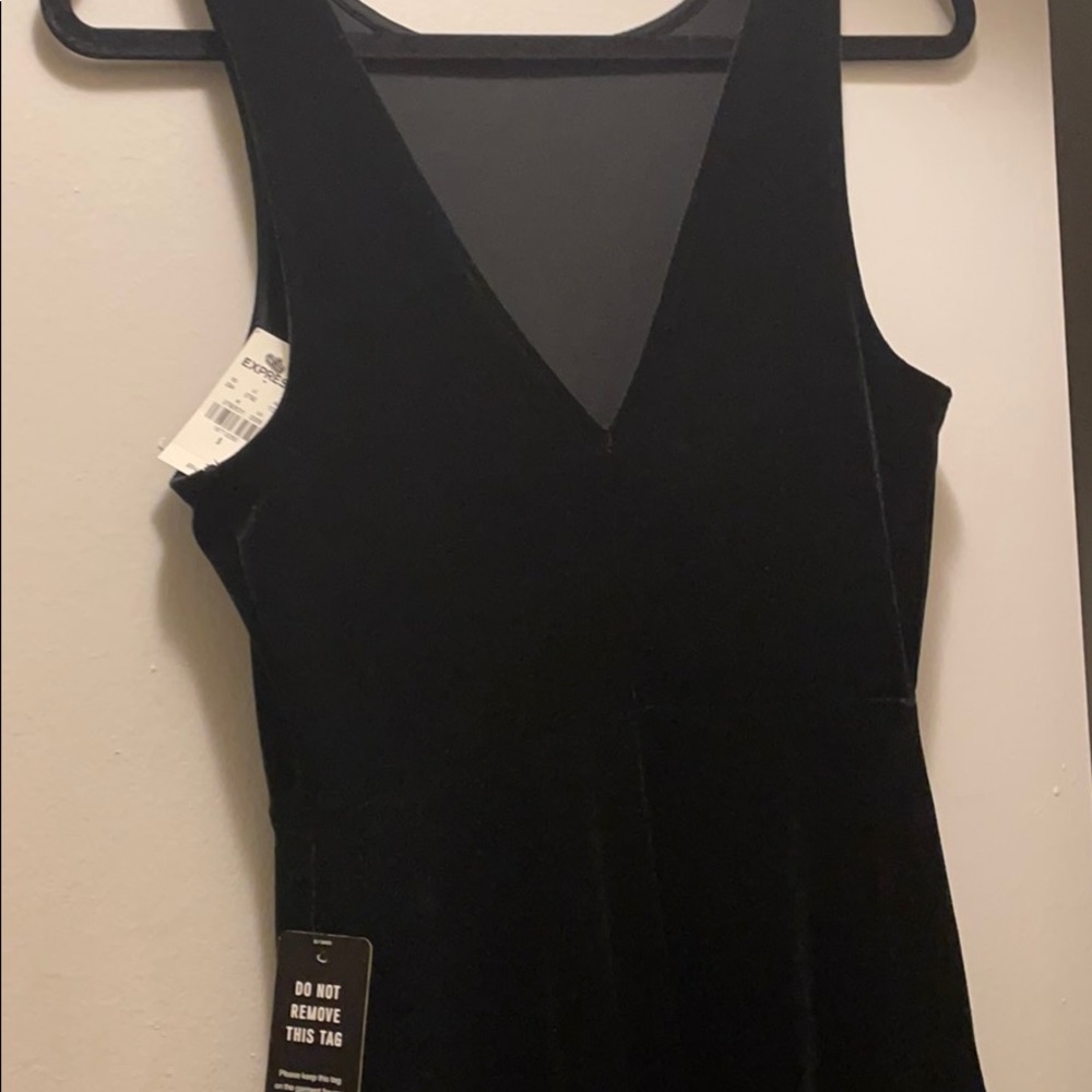NWT express black velour velvet dress size small